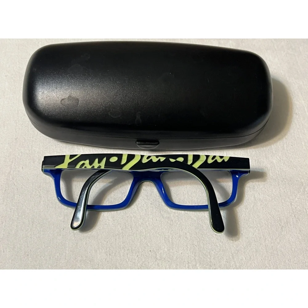 Ray-Ban RB 1535 3600 Black Blue Rectangle Eyeglasses Frames 46-16-125 11446
